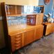 Buffet scandinave vintage en bois, bahut vitrine tchèque, meuble bar années 60