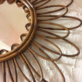 Mirror rattan vintage trains double loops 1960