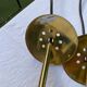 Set of three suspensions in glass and brass Limburg 70s