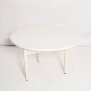 Tabouret et table vintage blanche, Danemark, 1960