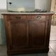 Antique sideboard chest of drawers in oak wood and marble top