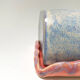 Blue and pink butter maker in ceramic