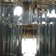 Brass chandelier and beveled glass, Italian manufacturing