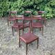 Série 6 chaises scandinave teck et skaï marron 1960