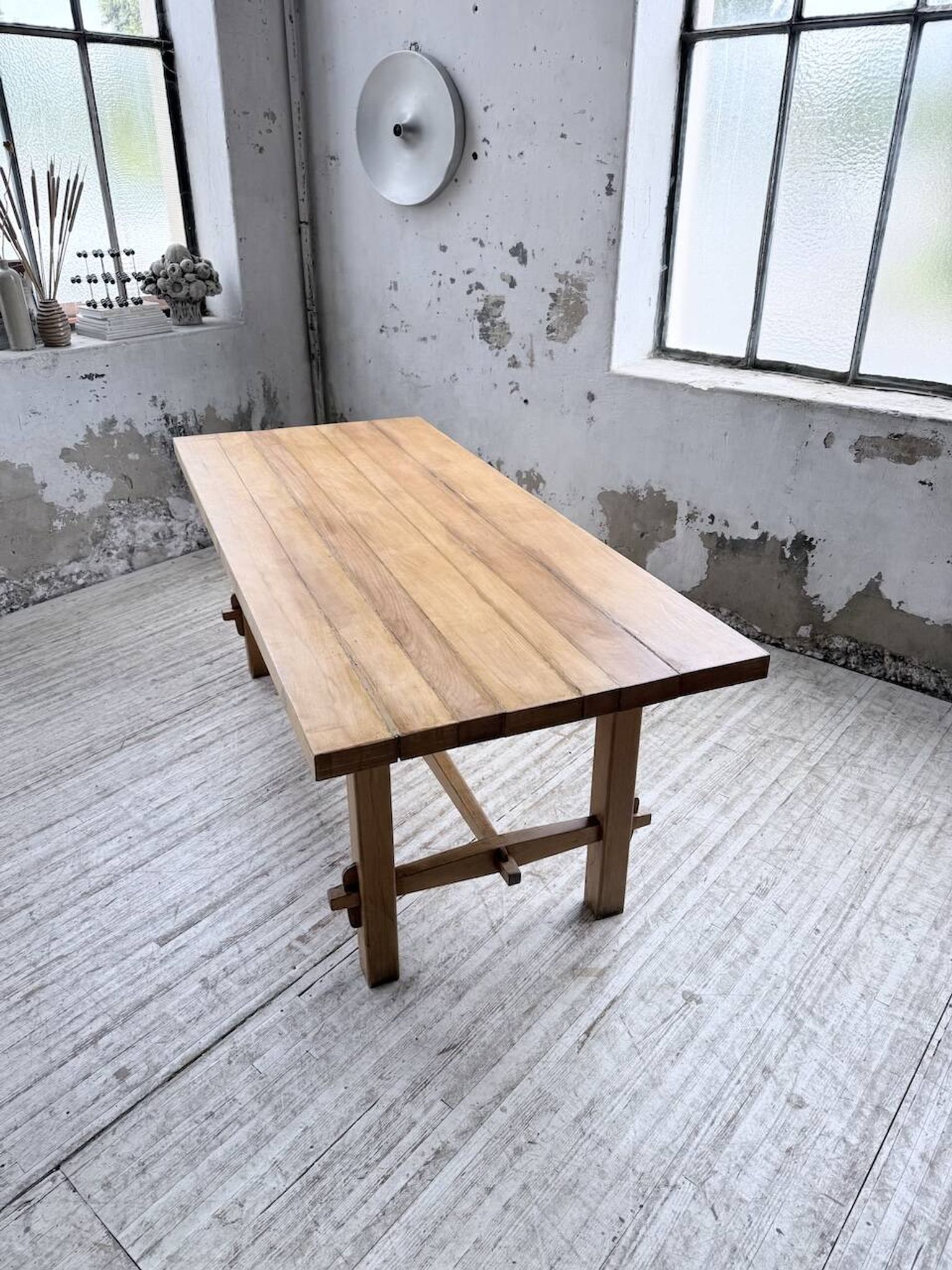Table mobilier montagne 1950 hêtre massif