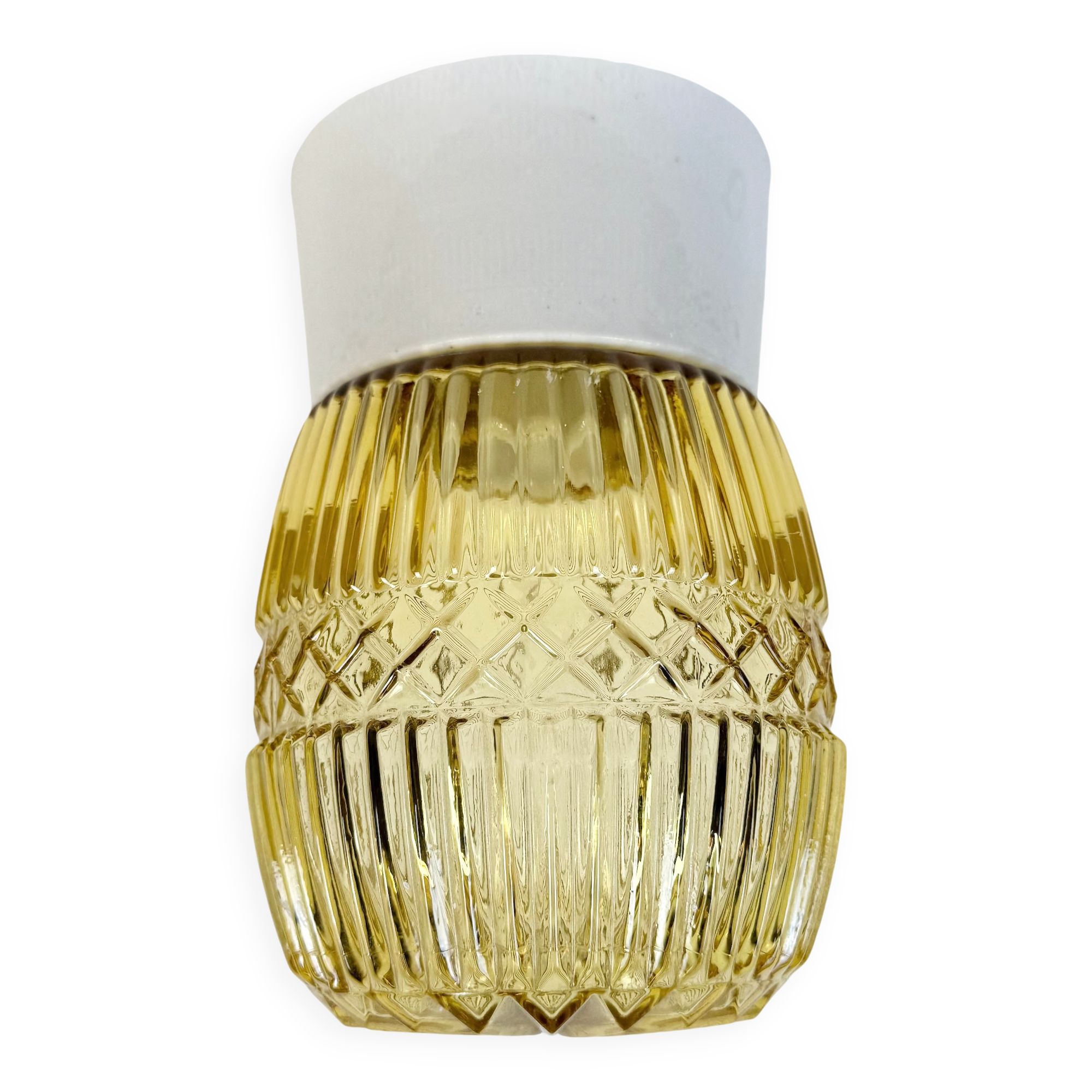 Vintage White Porcelain Ceiling Light, 1970s