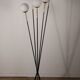 Vintage Arlus floor lamp in black lacquered metal and opaline globes, 1960