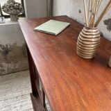 Mahogany sideboard with sliding glass doors