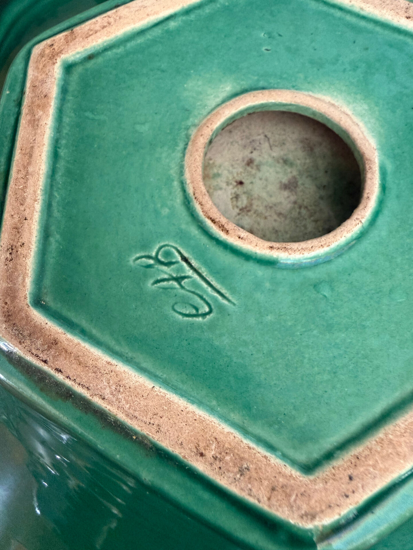 large hollow ceramic bowl in emerald green, CAB Bordeaux