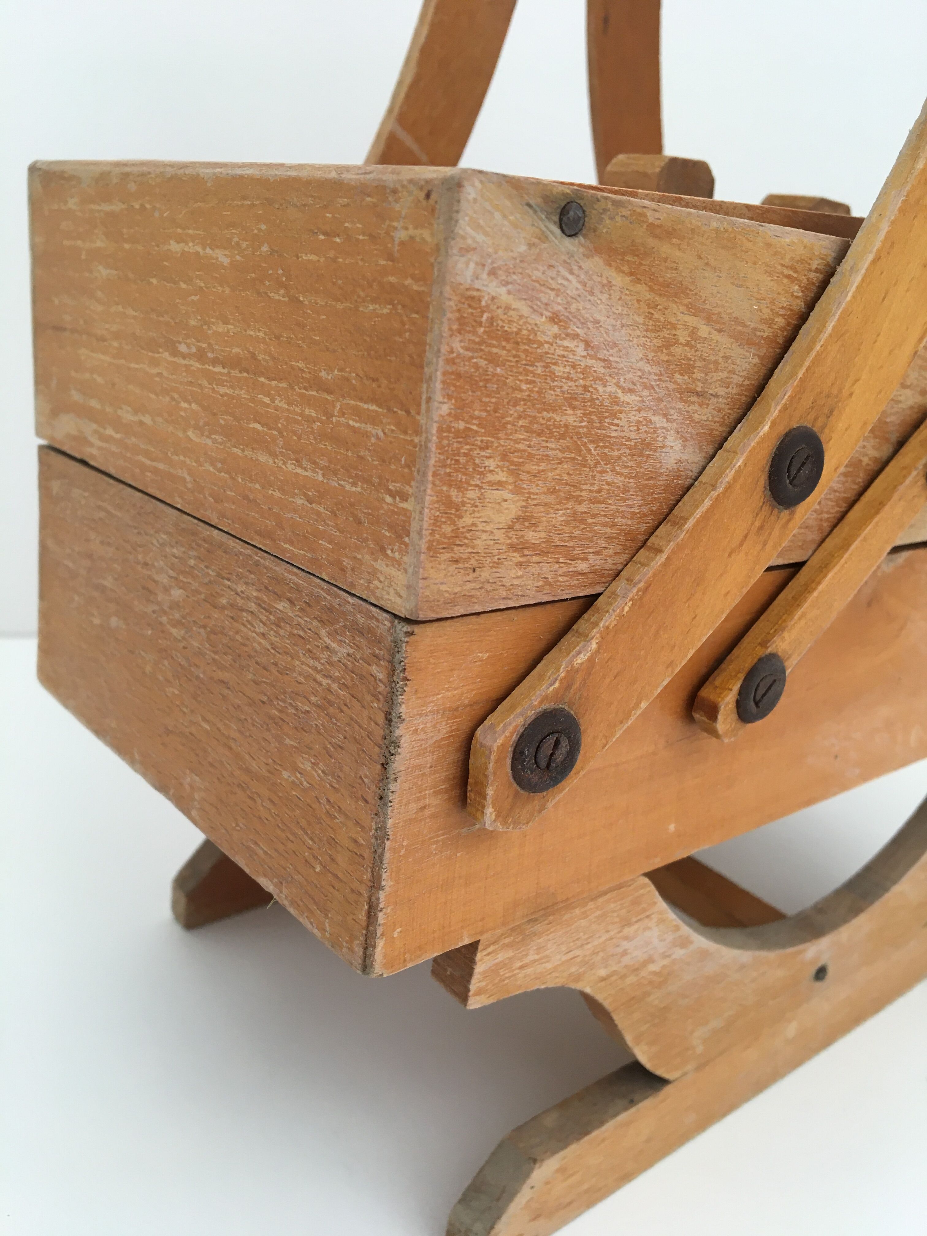 Wooden sewing cart