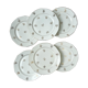 6 Flat plates porcelain white flowers golden Limoges Mehun