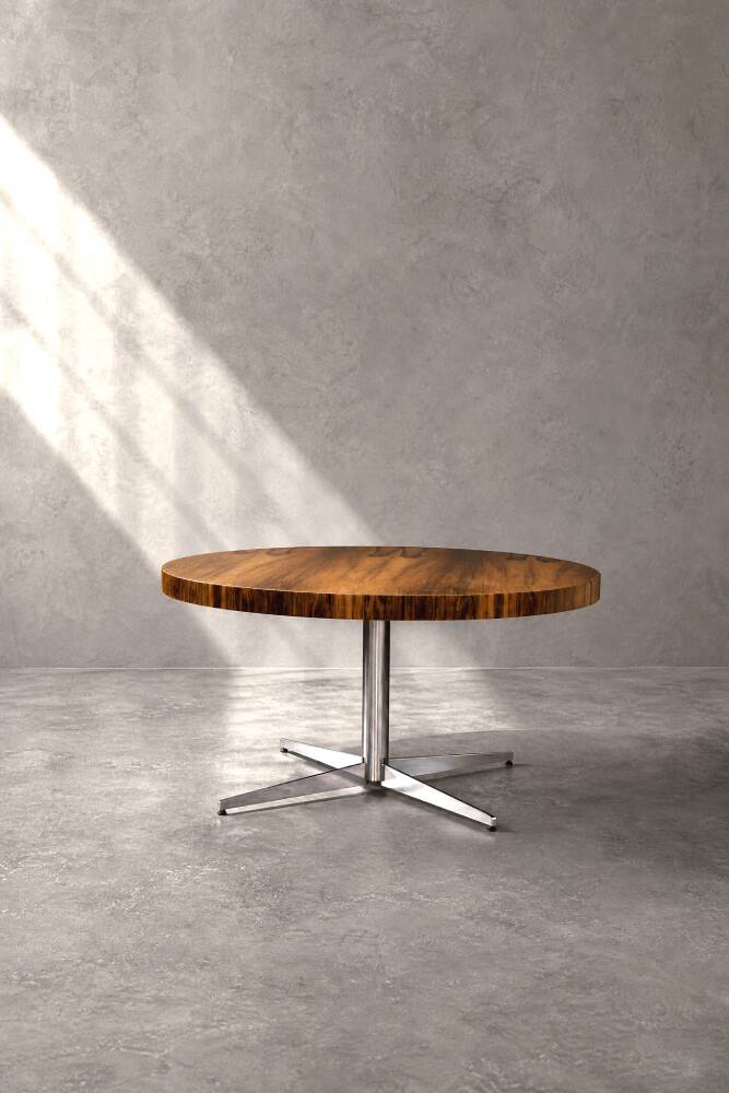 Vintage German Round Rosewood Coffee Table from Ilse Möbel, 1970s