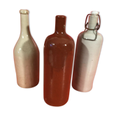 Lot de 3 bouteilles en grès