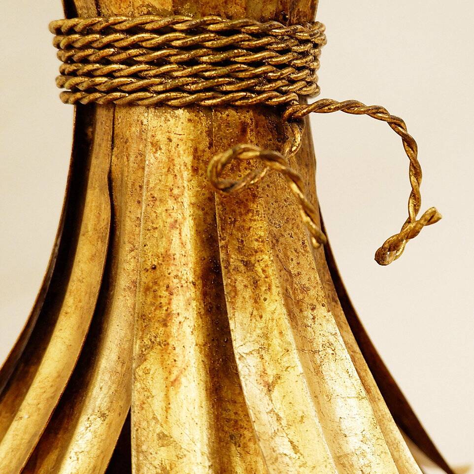 Vintage Gilt Metal Sheaf of Wheat Coffee Table