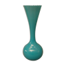 Vase in blue opaline scalloped neck vintage 70's
