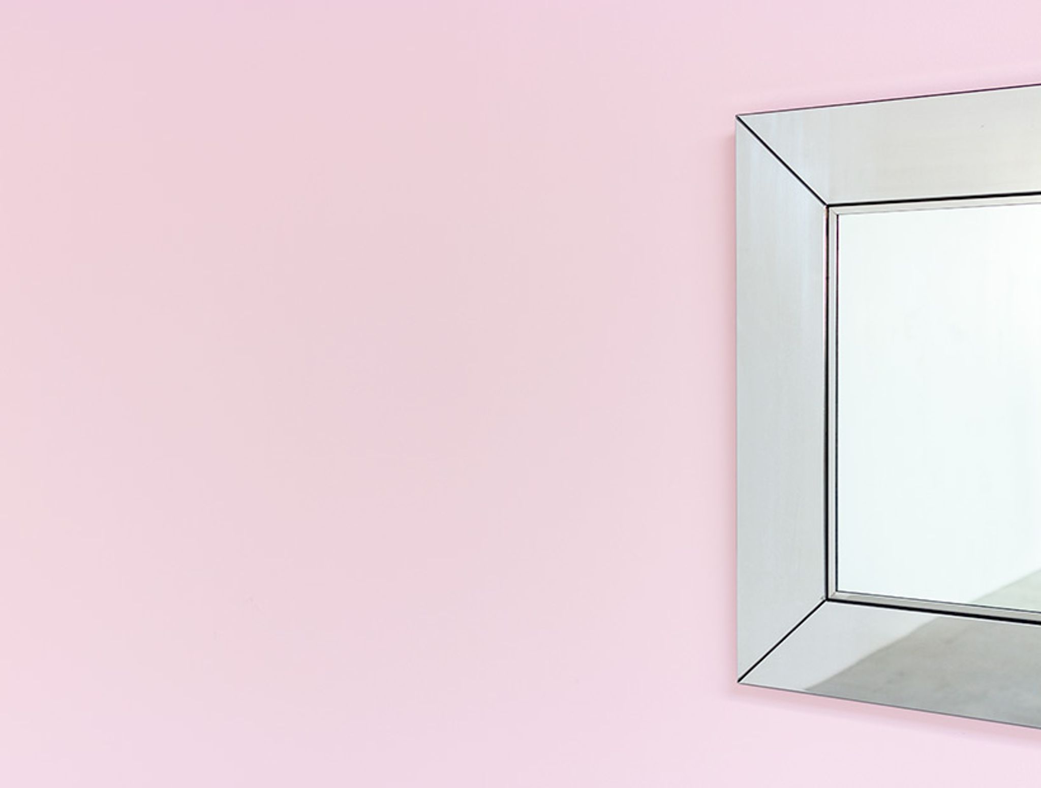 Vintage chrome mirror Cidue elementi d'arredo square 1970s Italy