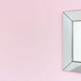 Vintage chrome mirror Cidue elementi d'arredo square 1970s Italy