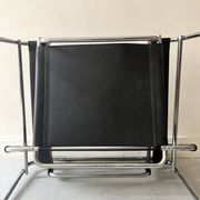 Wassily tubular armchair in chrome & black leather, designed by Marcel Breuer in 1970.