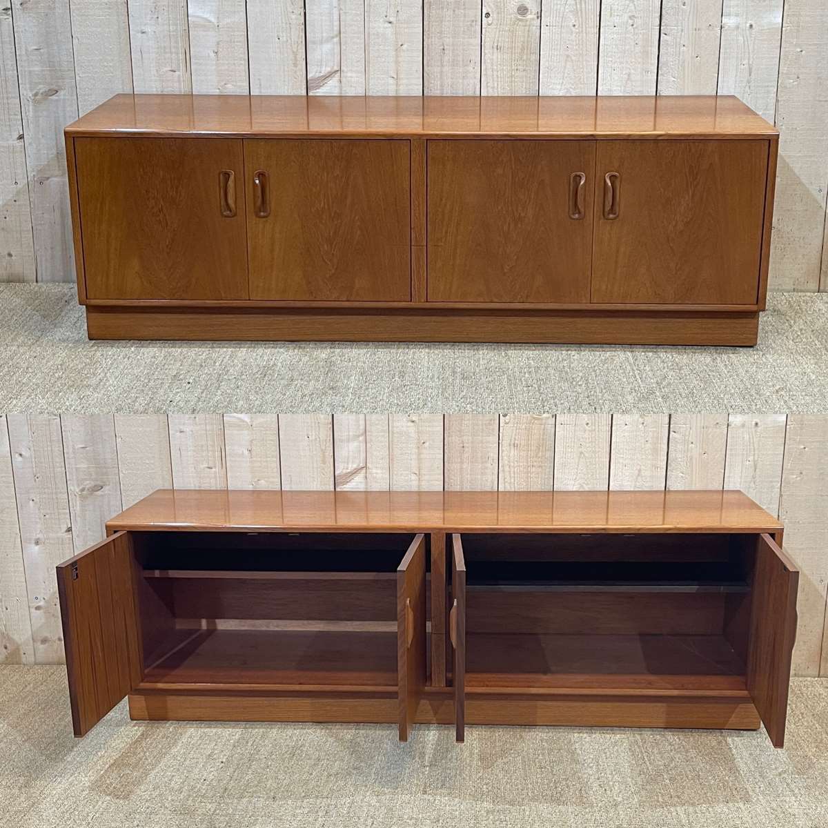 Row of the English brand Gplan in teak from the 70s