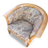 2 x armchair / club chair / floral fabric / 1980s