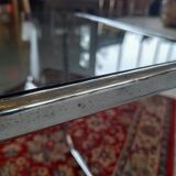 Smoked glass and chrome bedside table