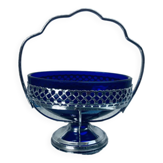 Cobalt blue sugar bowl or sauce bowl