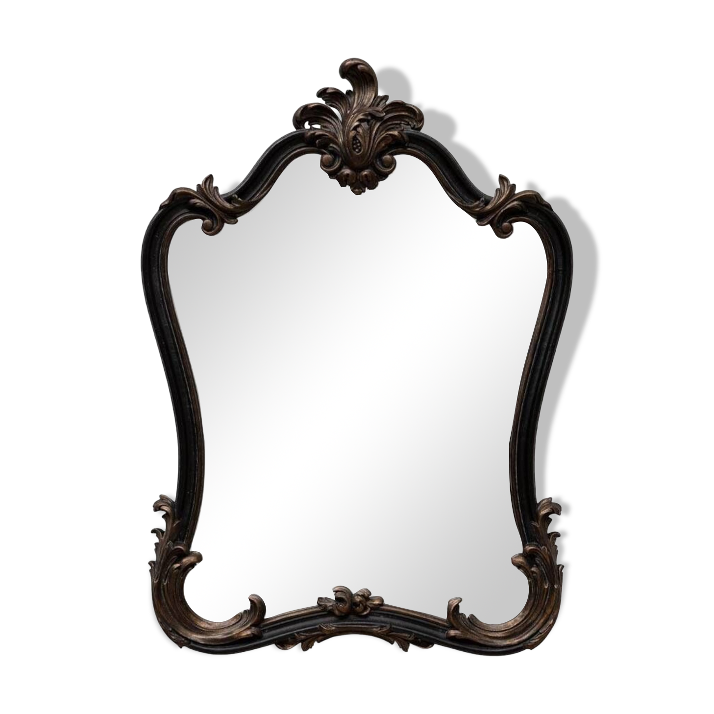Black and gold baroque mirror