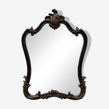 Miroir baroque noir et or