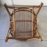 Vintage armchair basket or rattan shell - 1960