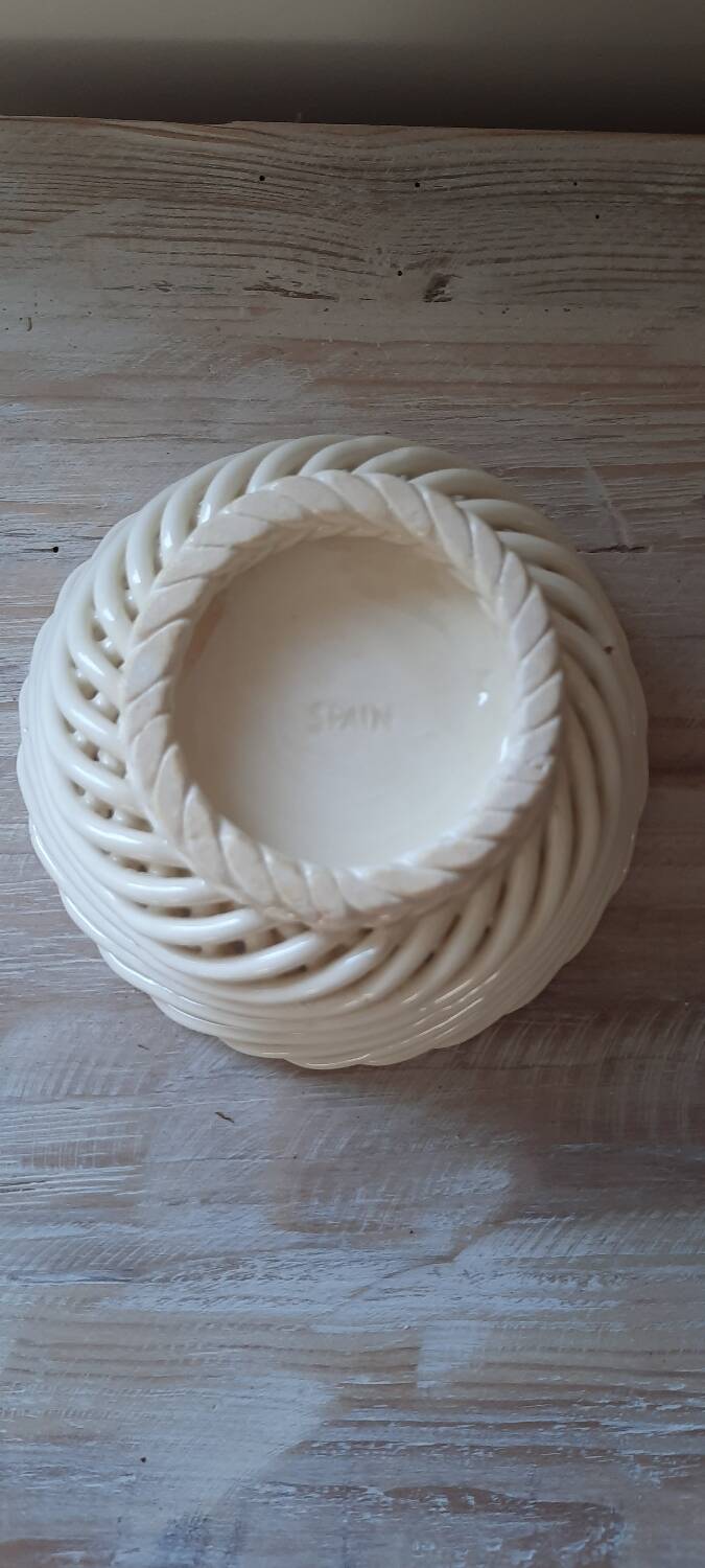 Woven ceramic basket