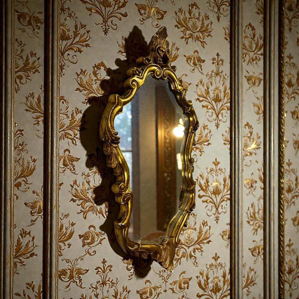Vintage gold baroque wall mirror