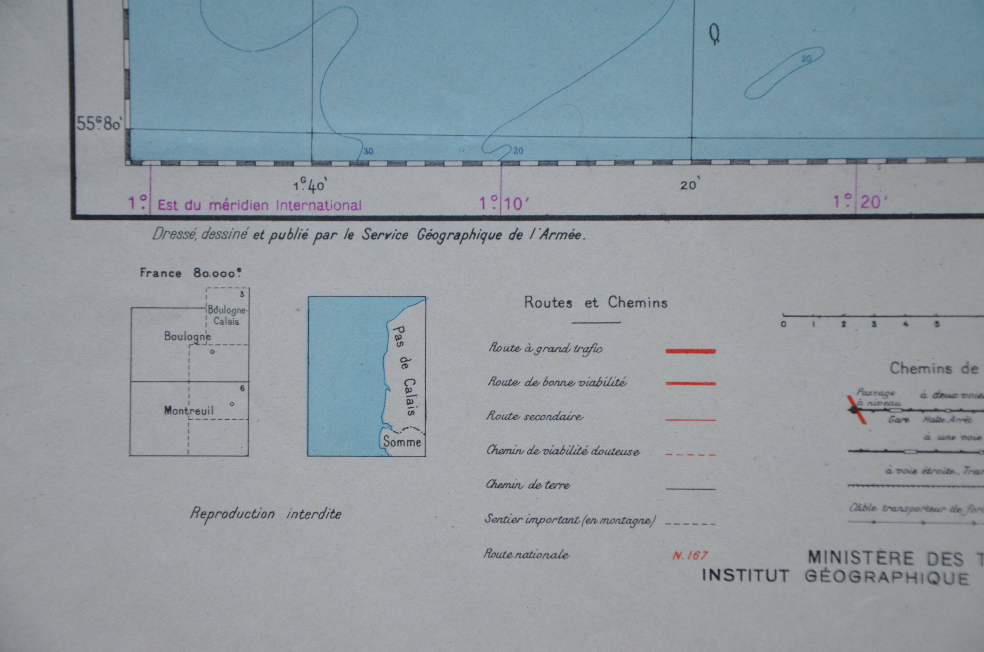 Map n ° 3, Boulogne-Calais, army Edition