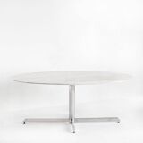 Dining table Roche Bobois. Metal and white marble. France, 1960s