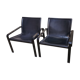 Paire de fauteuil métal et cuir par Mattéo Grassi