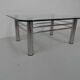 Table basse chromée avec verre années 1970