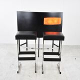 Vintage illuminated bar with stools, 1970s