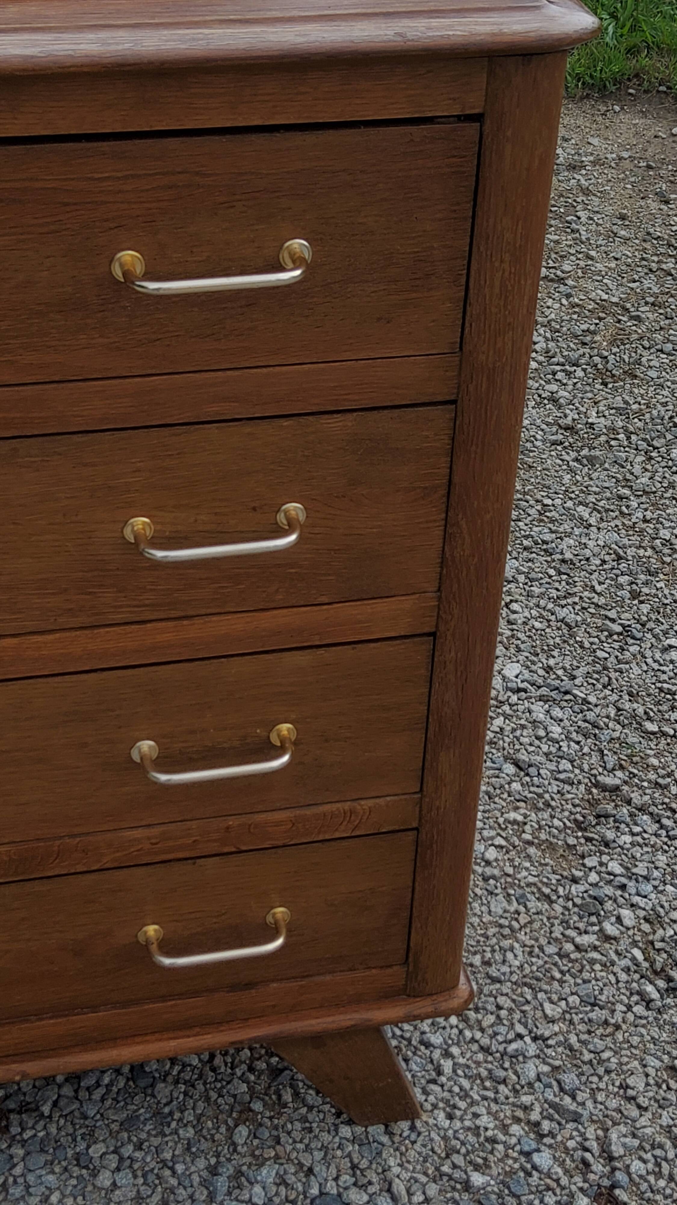 Vintage oak chest of drawers feet compass 4 drawers from the 50s
