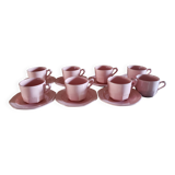 Service à thé 7 personnes rose poudré + sucrier