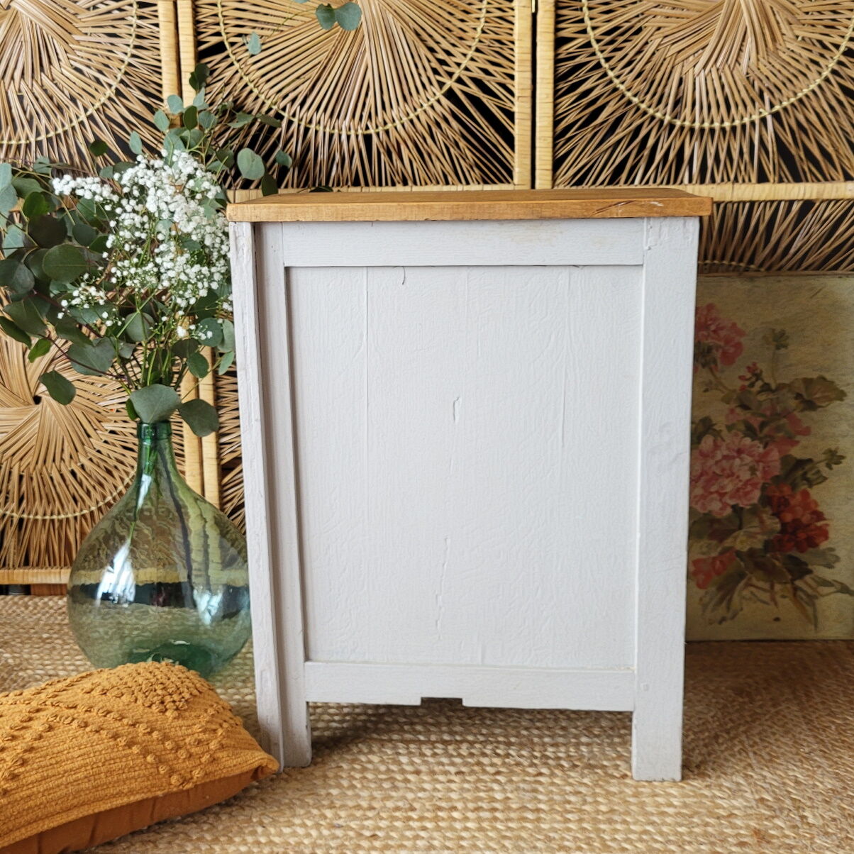 Wooden rag picker painted 50s