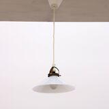 Vintage hanging lamp by Soholm made of white glass, 1970