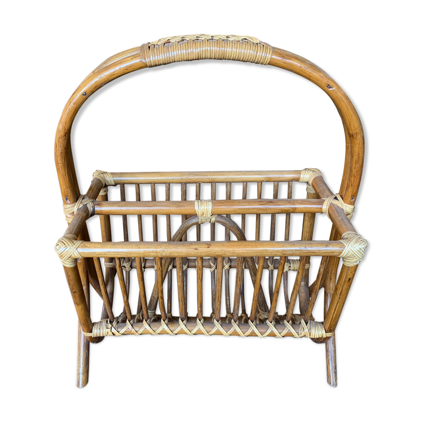 Rattan magazine rack