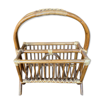 Rattan magazine rack