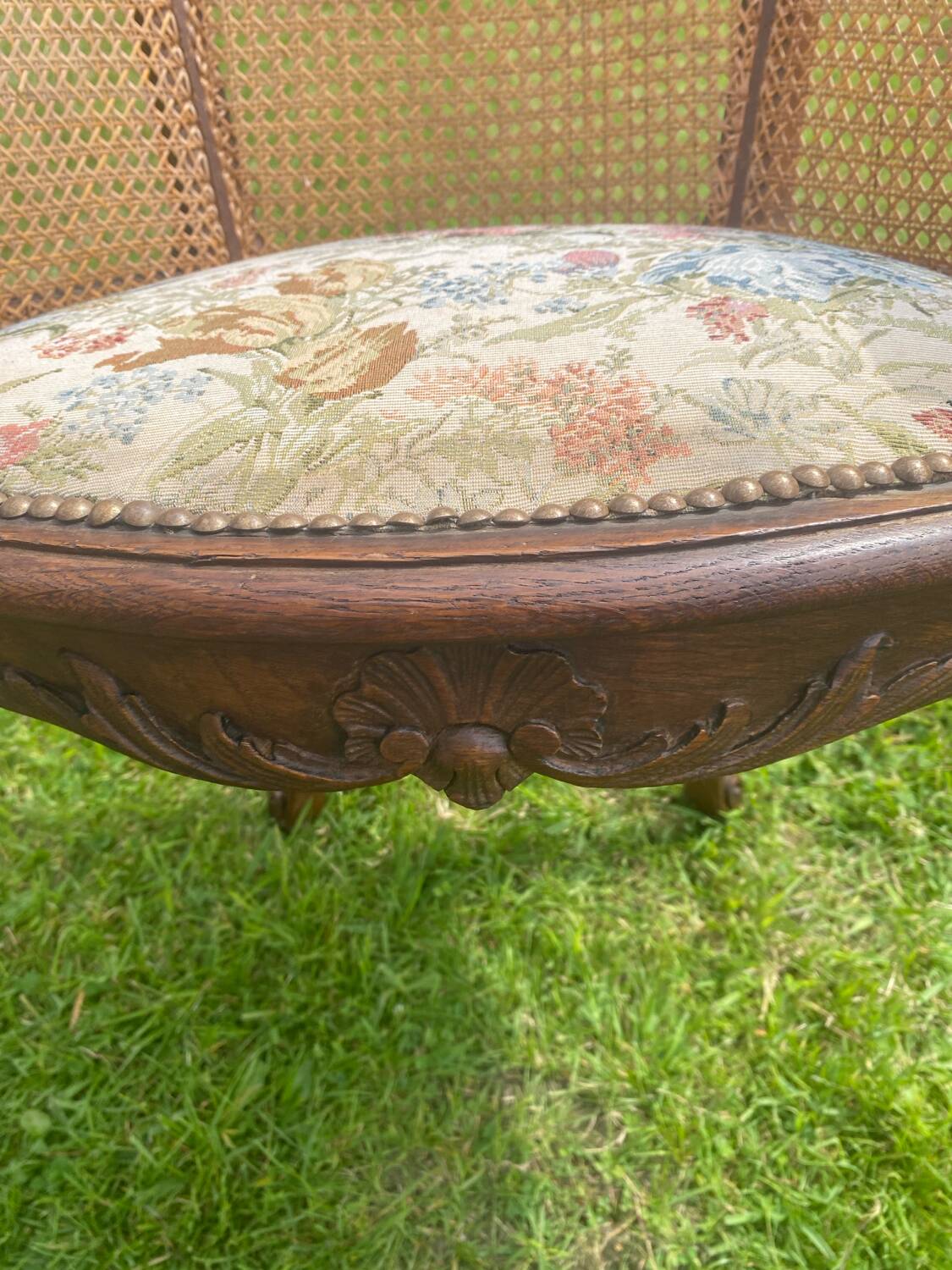 Fauteuil en cannage style Louis 15