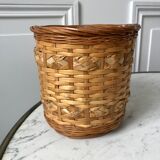 Rattan and bamboo pot cover worked 70s