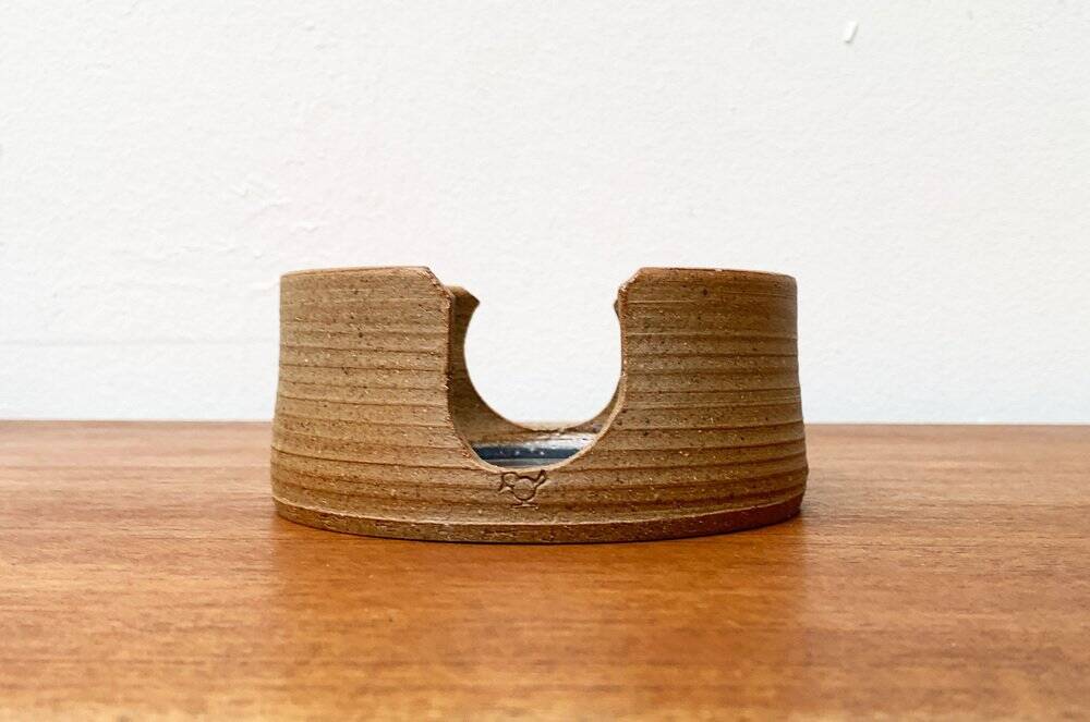Scandinavian candlestick from a Danish studio by Kate and Klaus Friederichsen for Finke Keramik, 1970s.