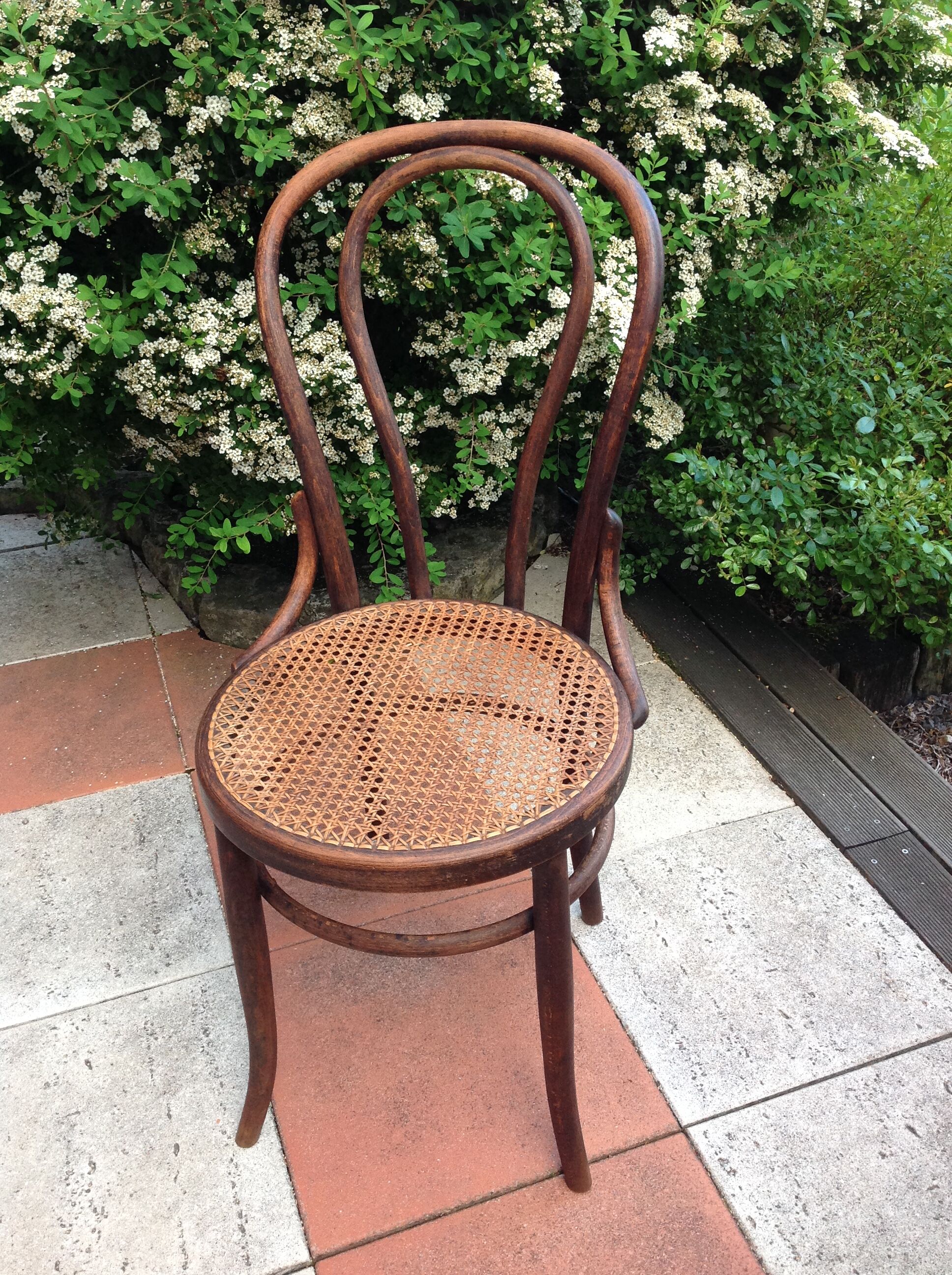 Fischel bistro chair with cannate / vintage seat 30s-40s