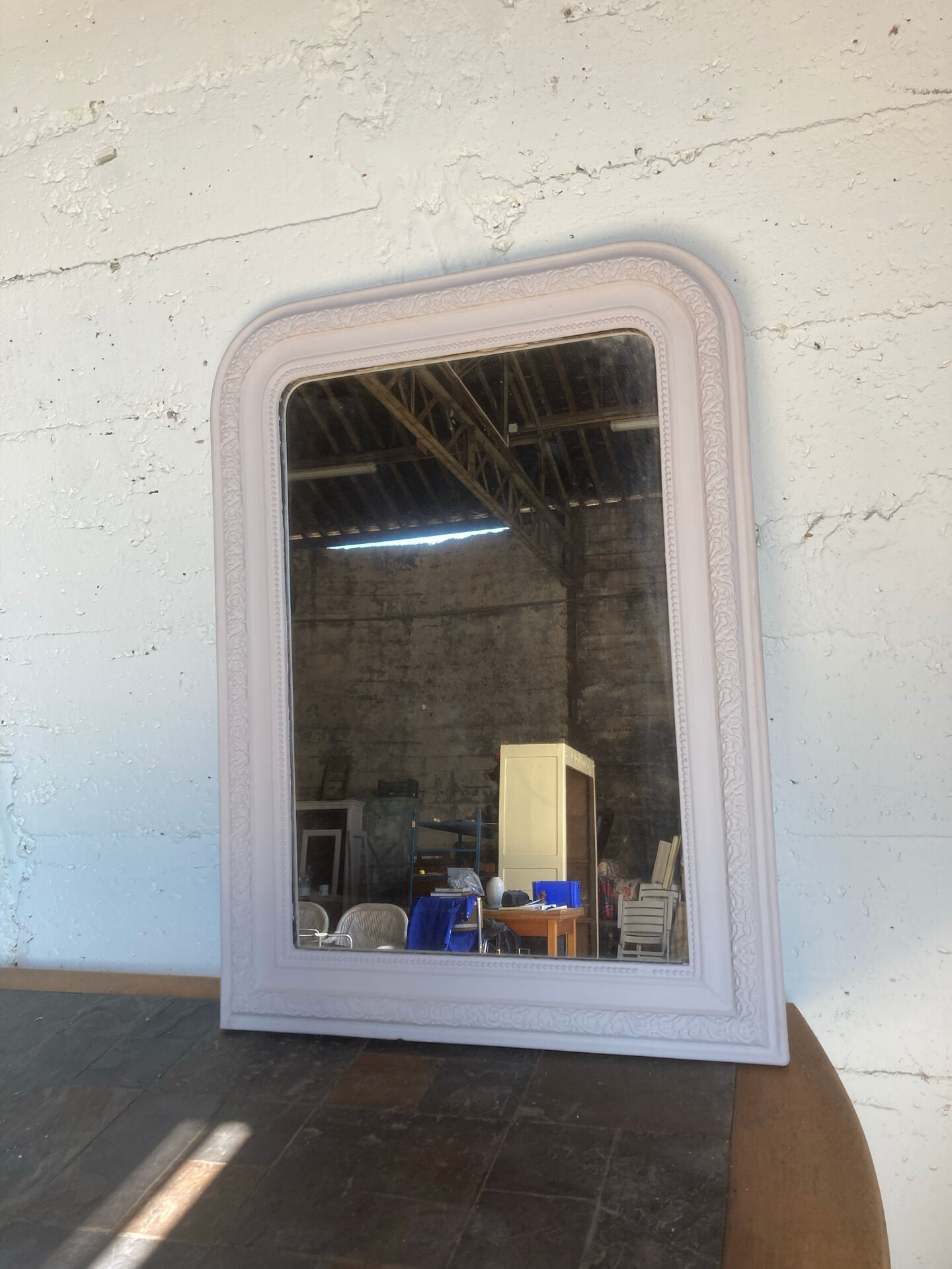 Louis Philippe mirror, 19th century, beige patina.