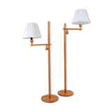 Sculptural modern floor lamps in pine, Yngve Ekström Sweden 1970s
