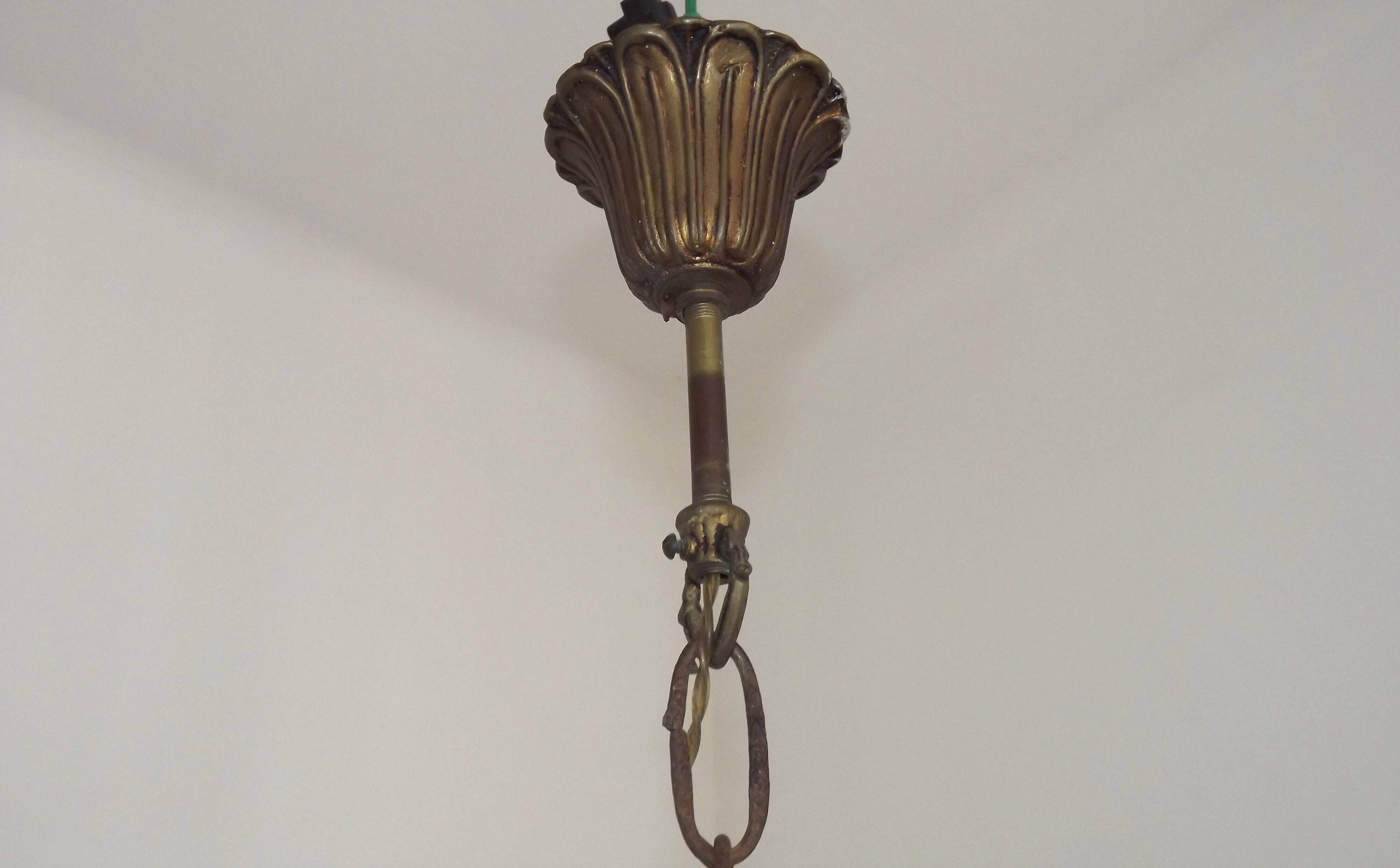 Elegant French Antique Bronze 5 Light 3 Sided Cage Style Chandelier