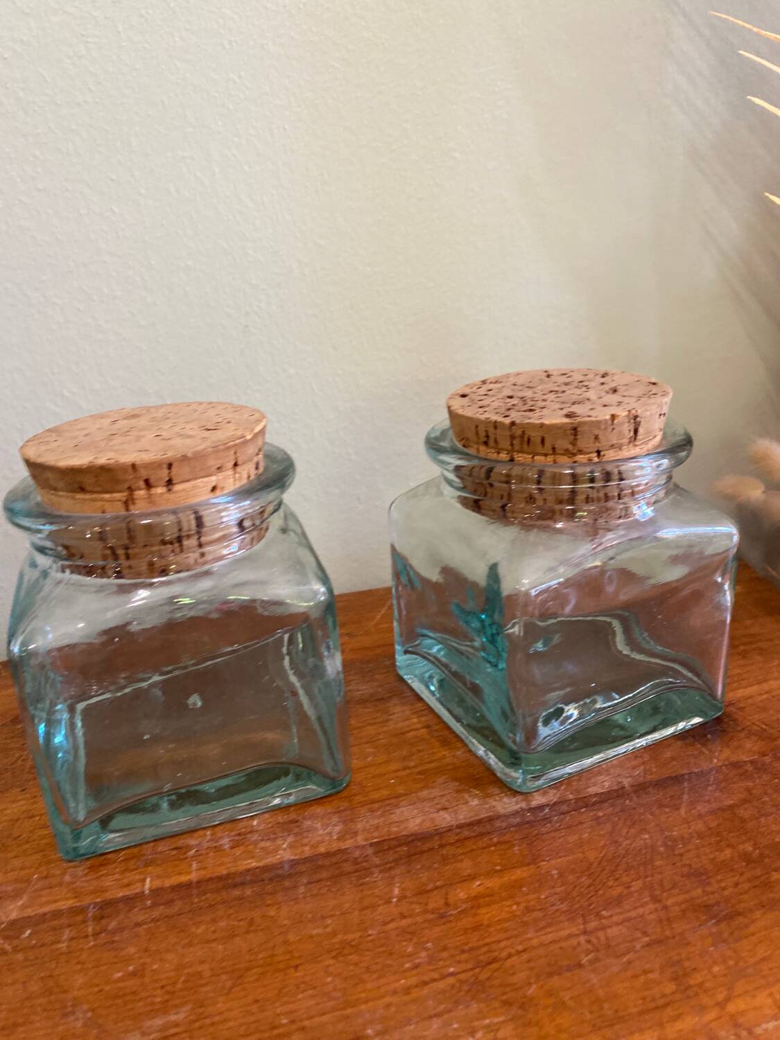 2 glass jars